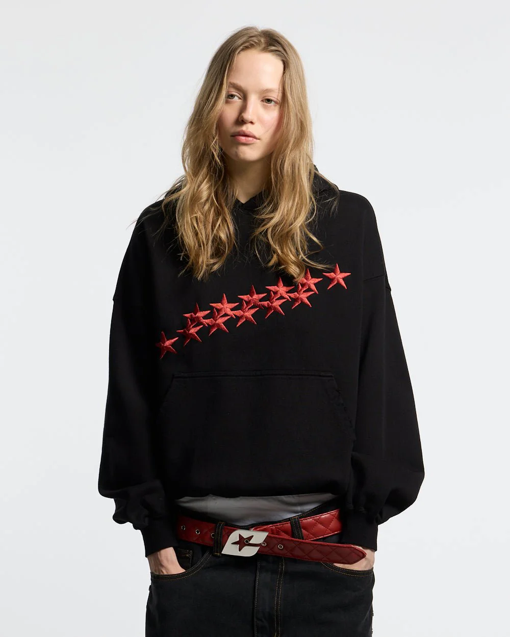STARS HOODIE BLACK & RED - Image 5
