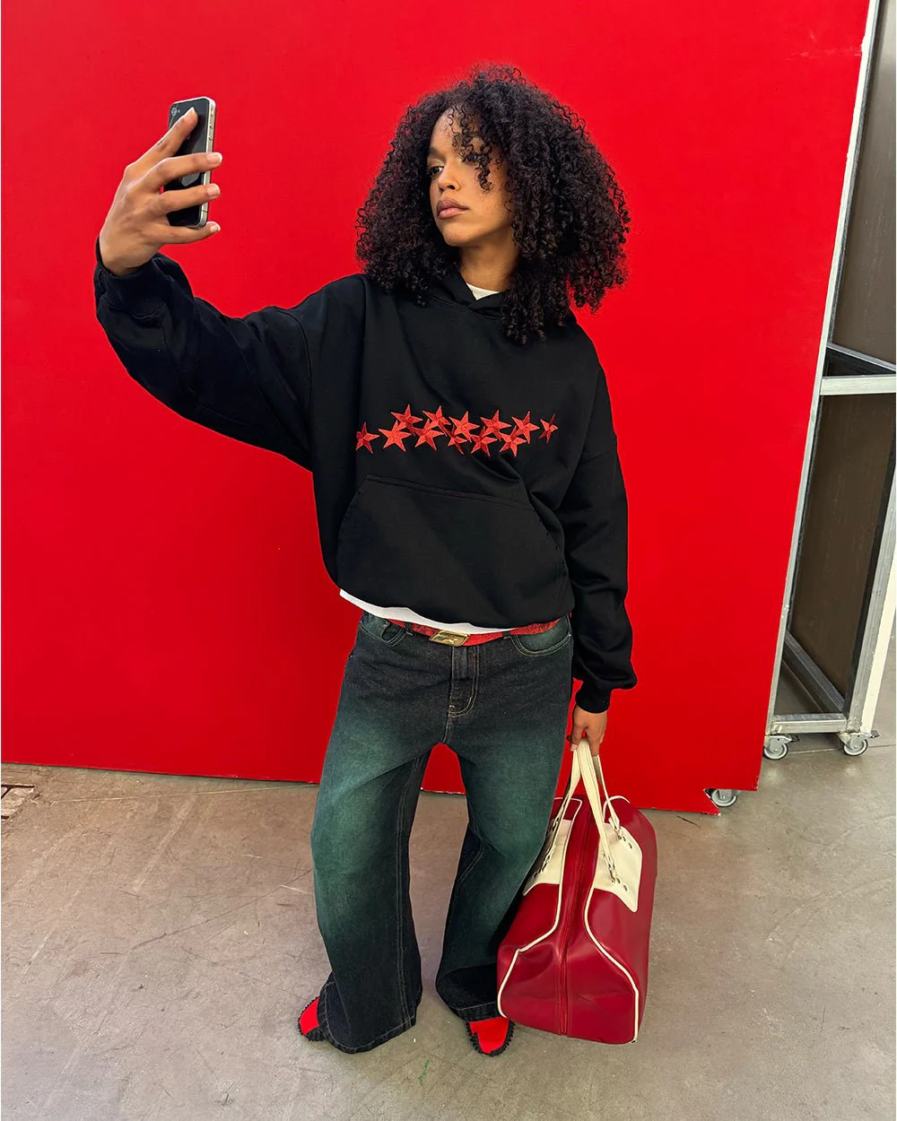 STARS HOODIE BLACK & RED - Image 7