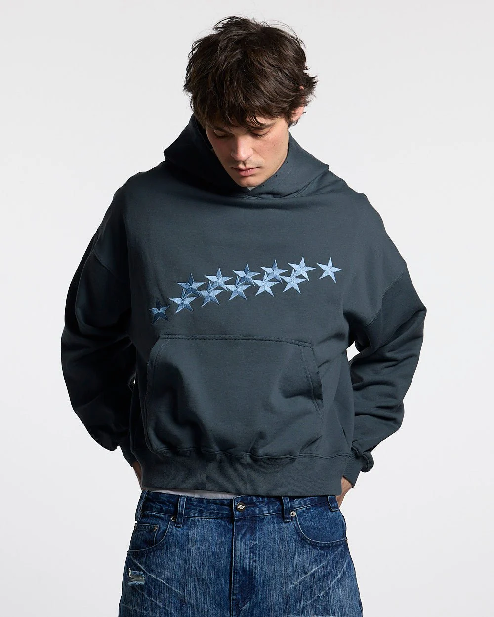 STARS HOODIE SLATE BLUE - Image 2