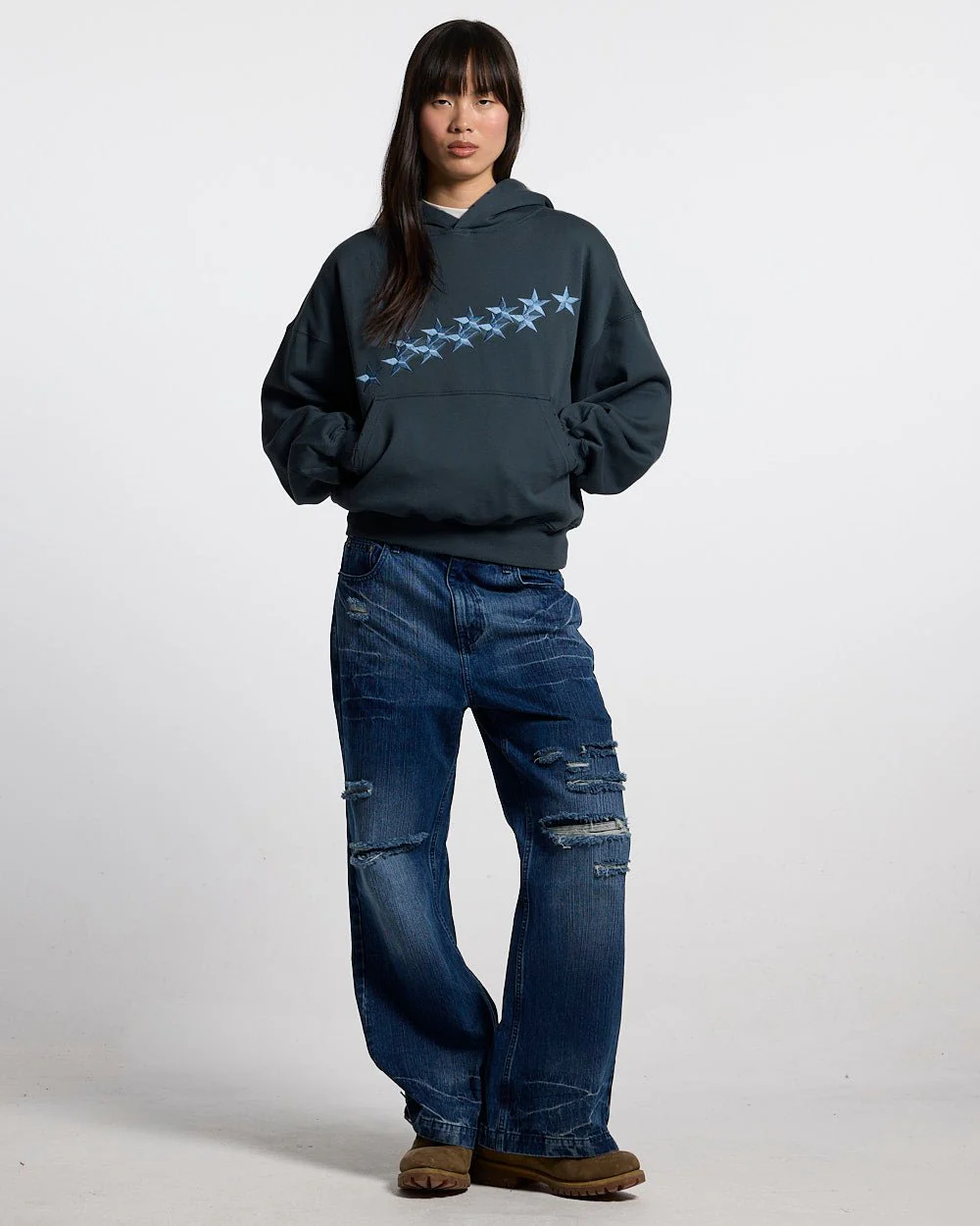 STARS HOODIE SLATE BLUE - Image 5
