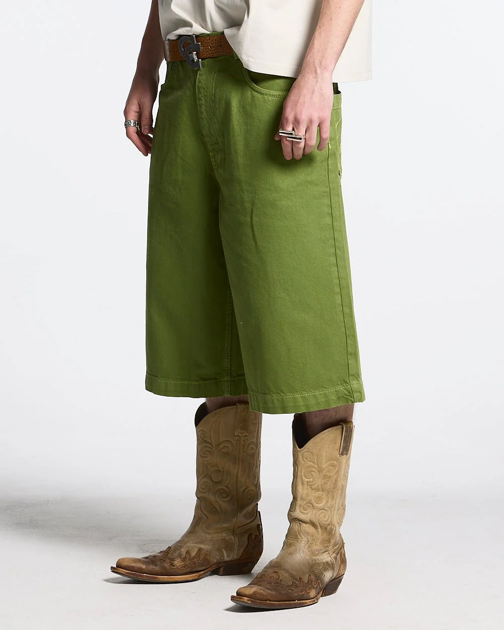 STITCHING JORTS CACTUS GREEN - Image 3