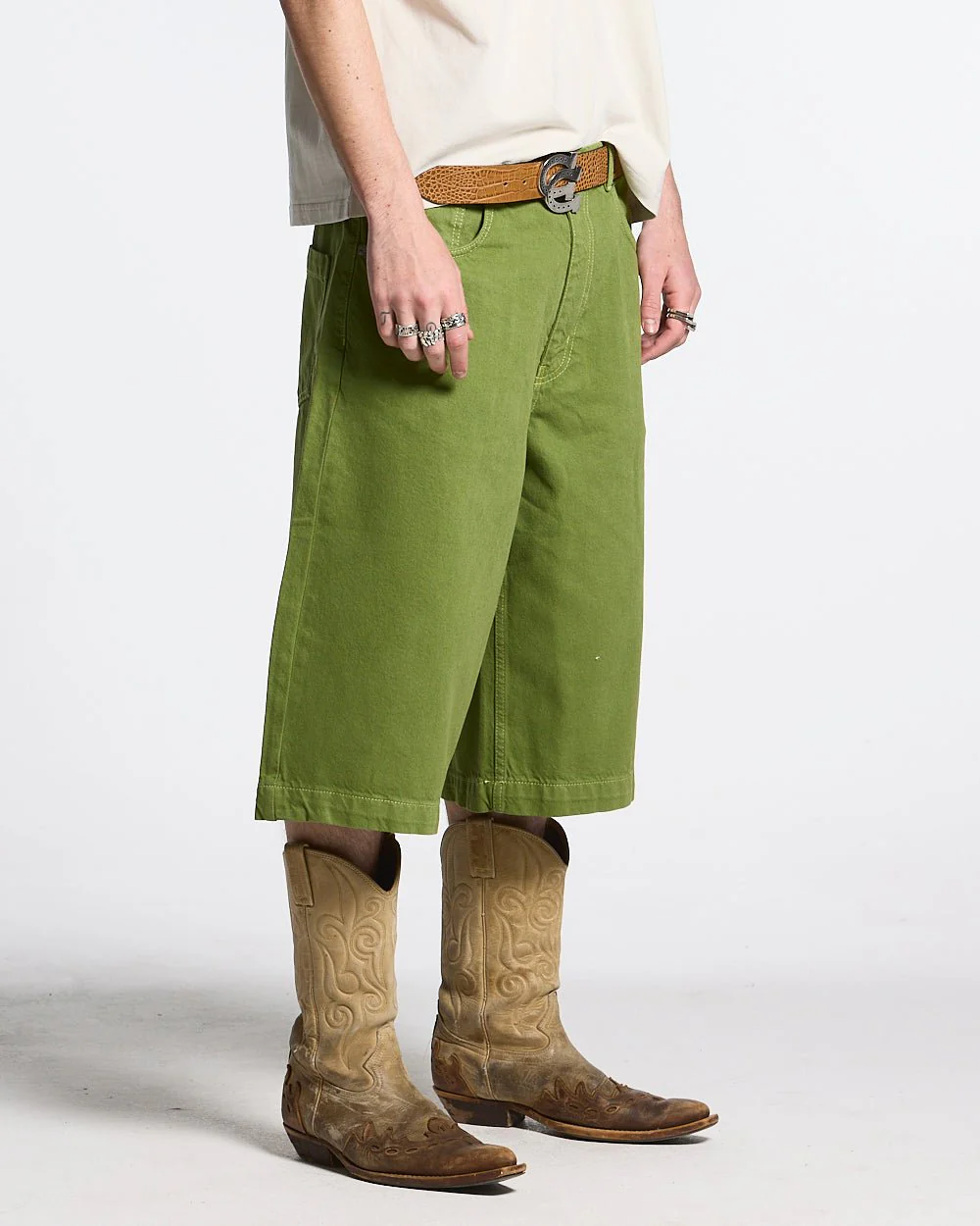 STITCHING JORTS CACTUS GREEN - Image 4