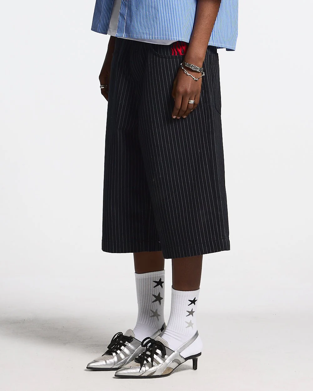 STRIPE FADE JORTS BLACK - Image 6