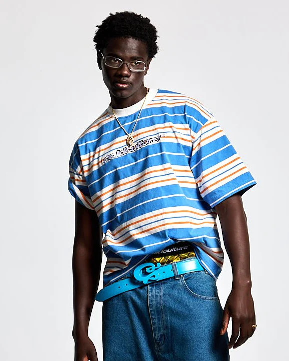 STRIPED TEE ORANGE-BLUE - Image 2