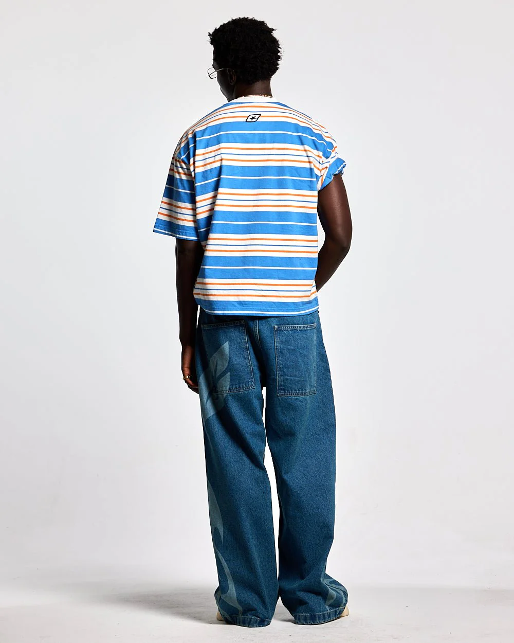 STRIPED TEE ORANGE-BLUE - Image 4