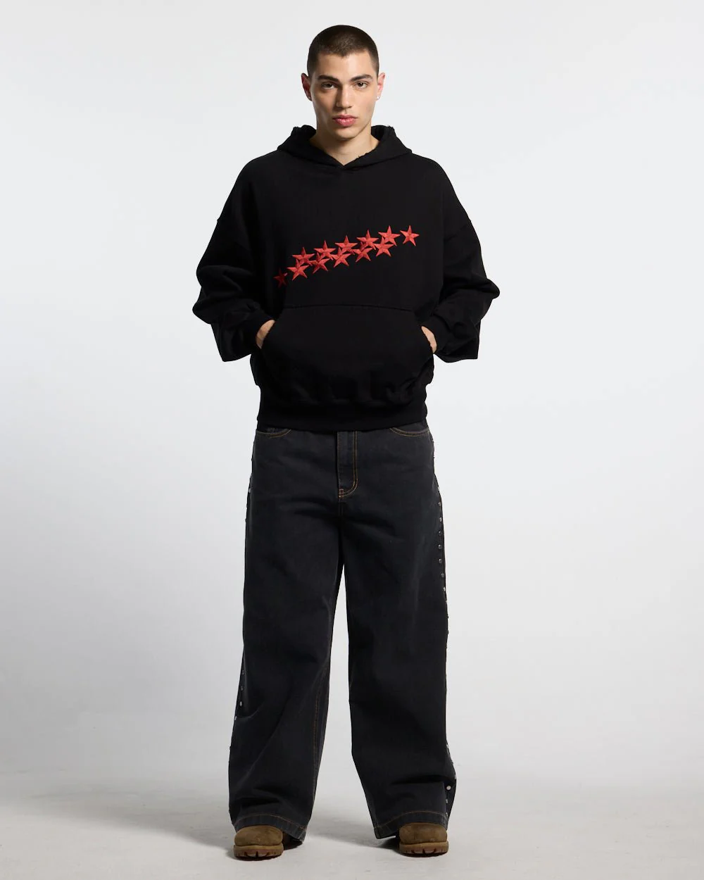 STUDS PANTS BLACK DENIM - Image 6