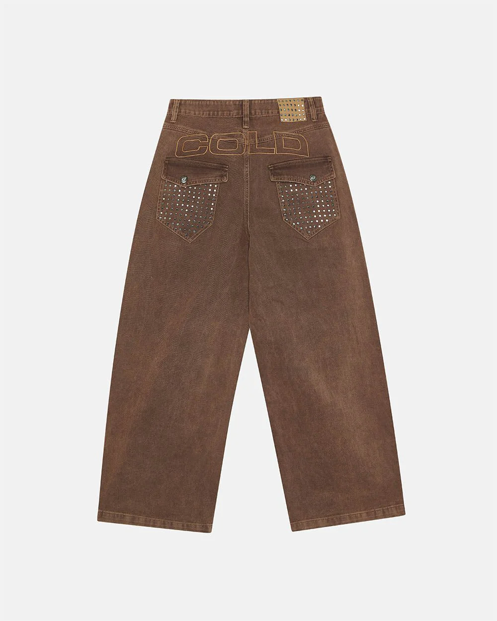 STUDS PANTS BROWN DENIM - Image 3