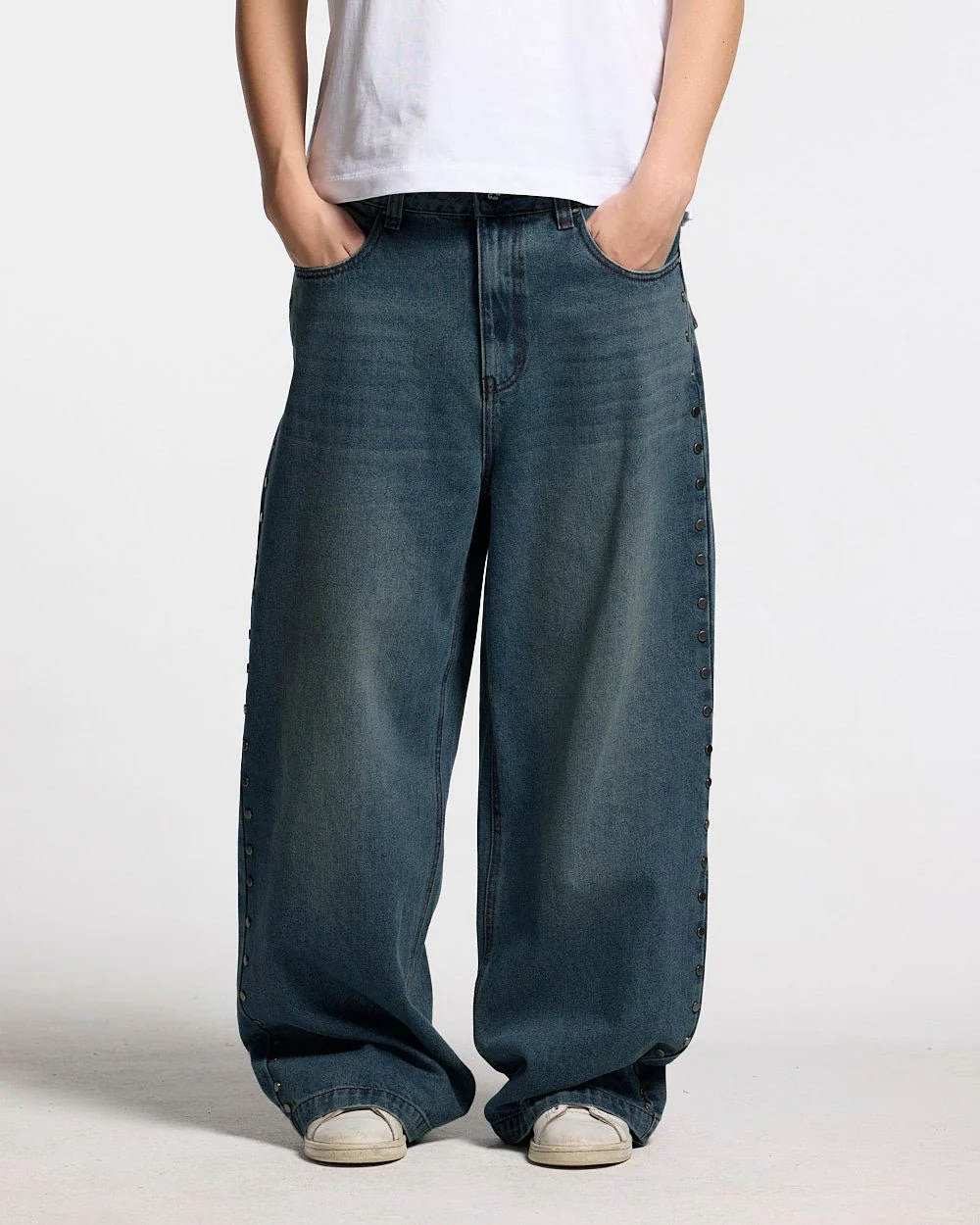 STUDS PANTS LIGHT BLUE DENIM - Image 10
