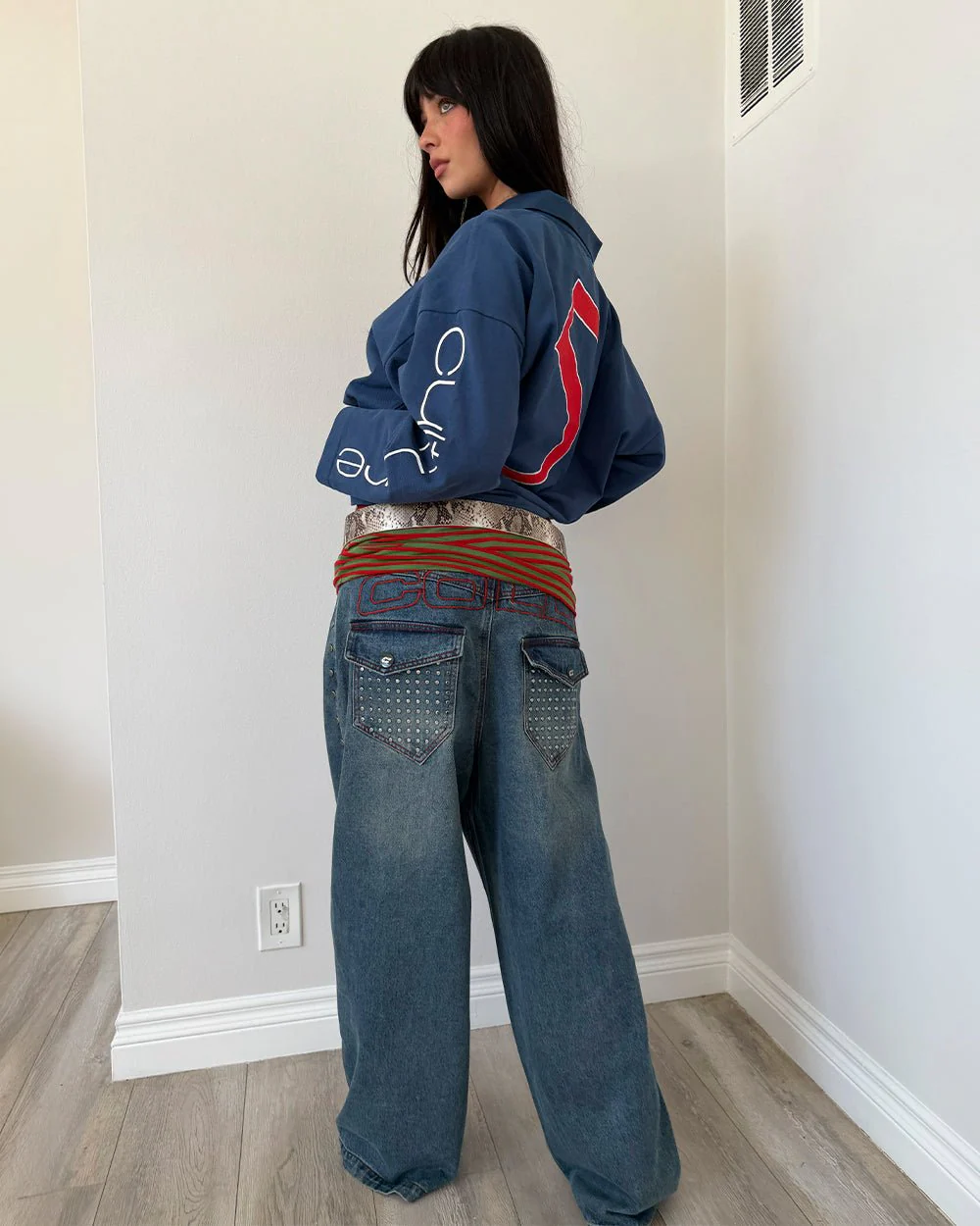 STUDS PANTS LIGHT BLUE DENIM - Image 12