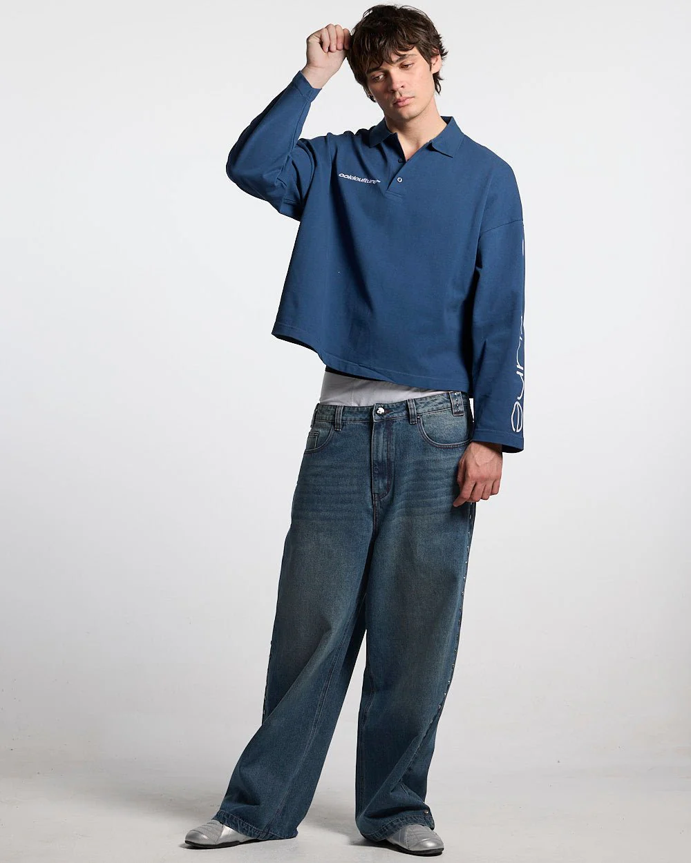 STUDS PANTS LIGHT BLUE DENIM - Image 6