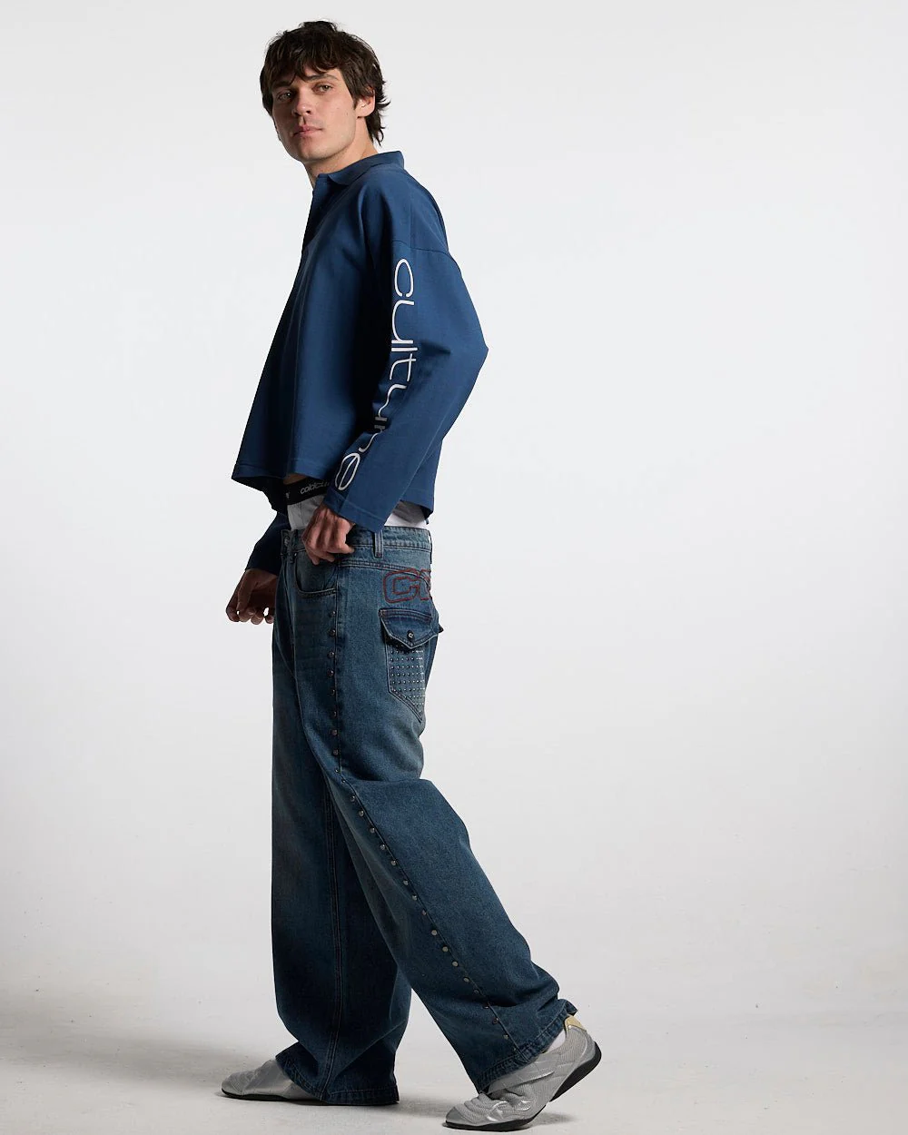 STUDS PANTS LIGHT BLUE DENIM - Image 7