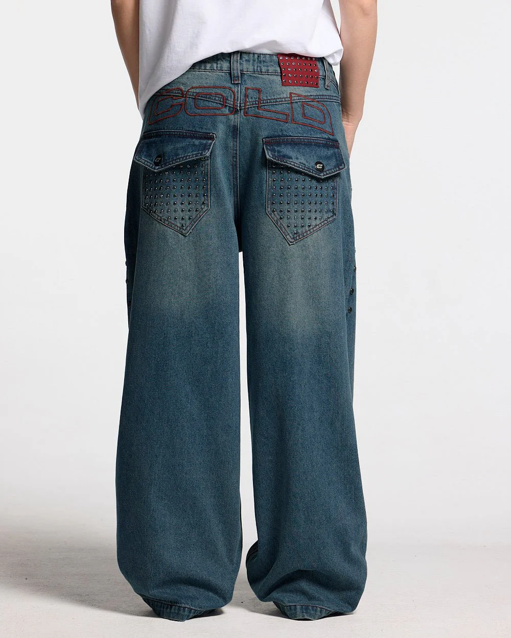 STUDS PANTS LIGHT BLUE DENIM - Image 9