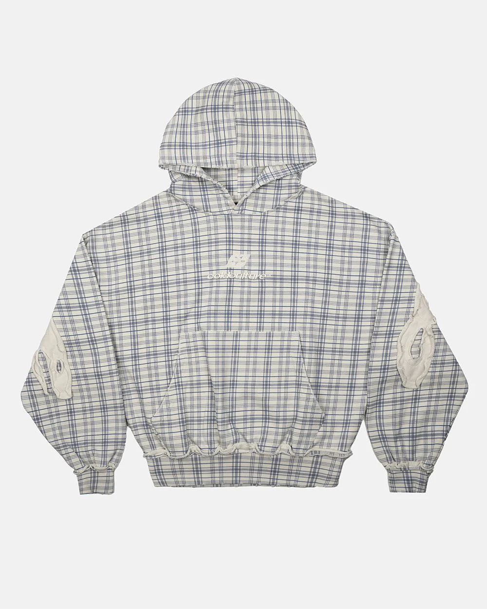 TARTAN HOODIE WHITE & MIX OF BLUES - Image 3