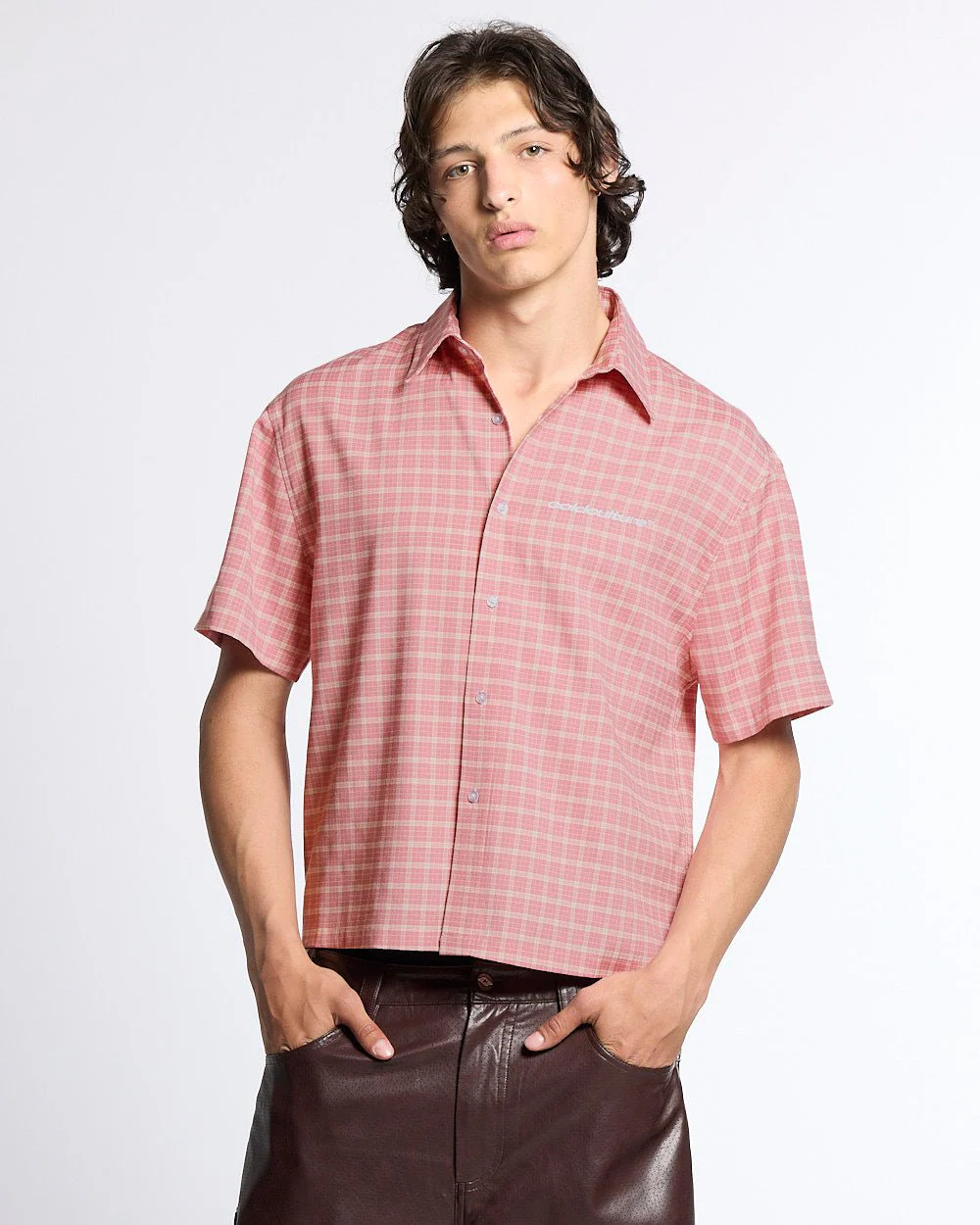 TARTAN SCRIPT SHIRT PINK - Image 3