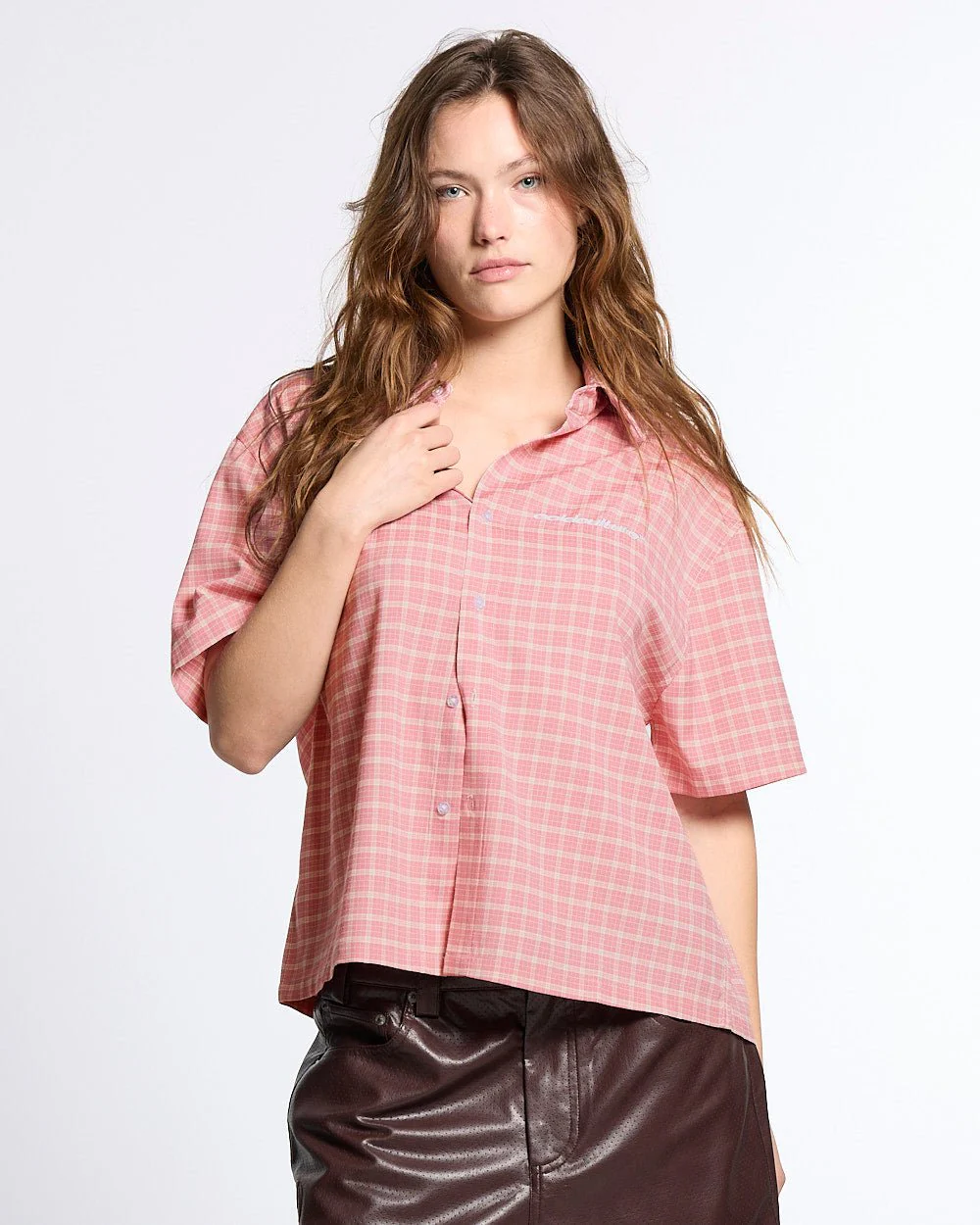TARTAN SCRIPT SHIRT PINK - Image 9