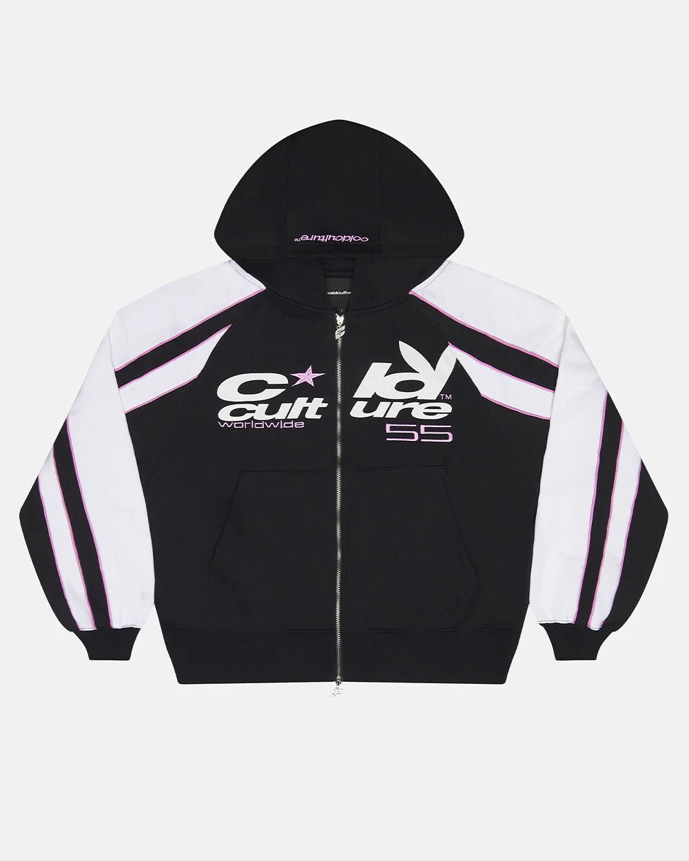 TEASE ME ZIP HOODIE BLACK & GREY - Image 2