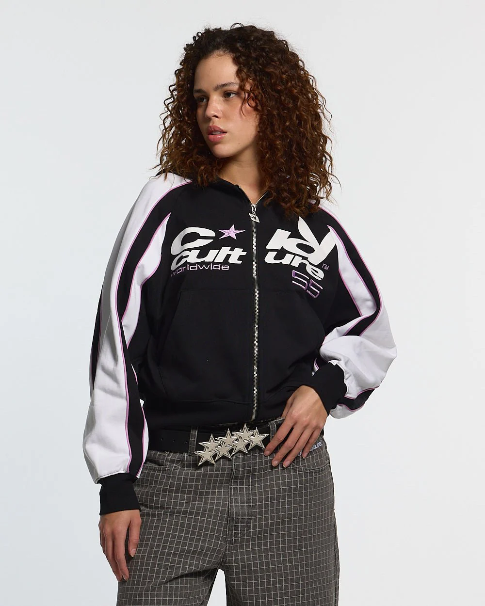 TEASE ME ZIP HOODIE BLACK & GREY - Image 5