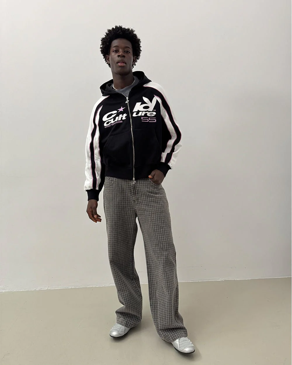TEASE ME ZIP HOODIE BLACK & GREY - Image 7