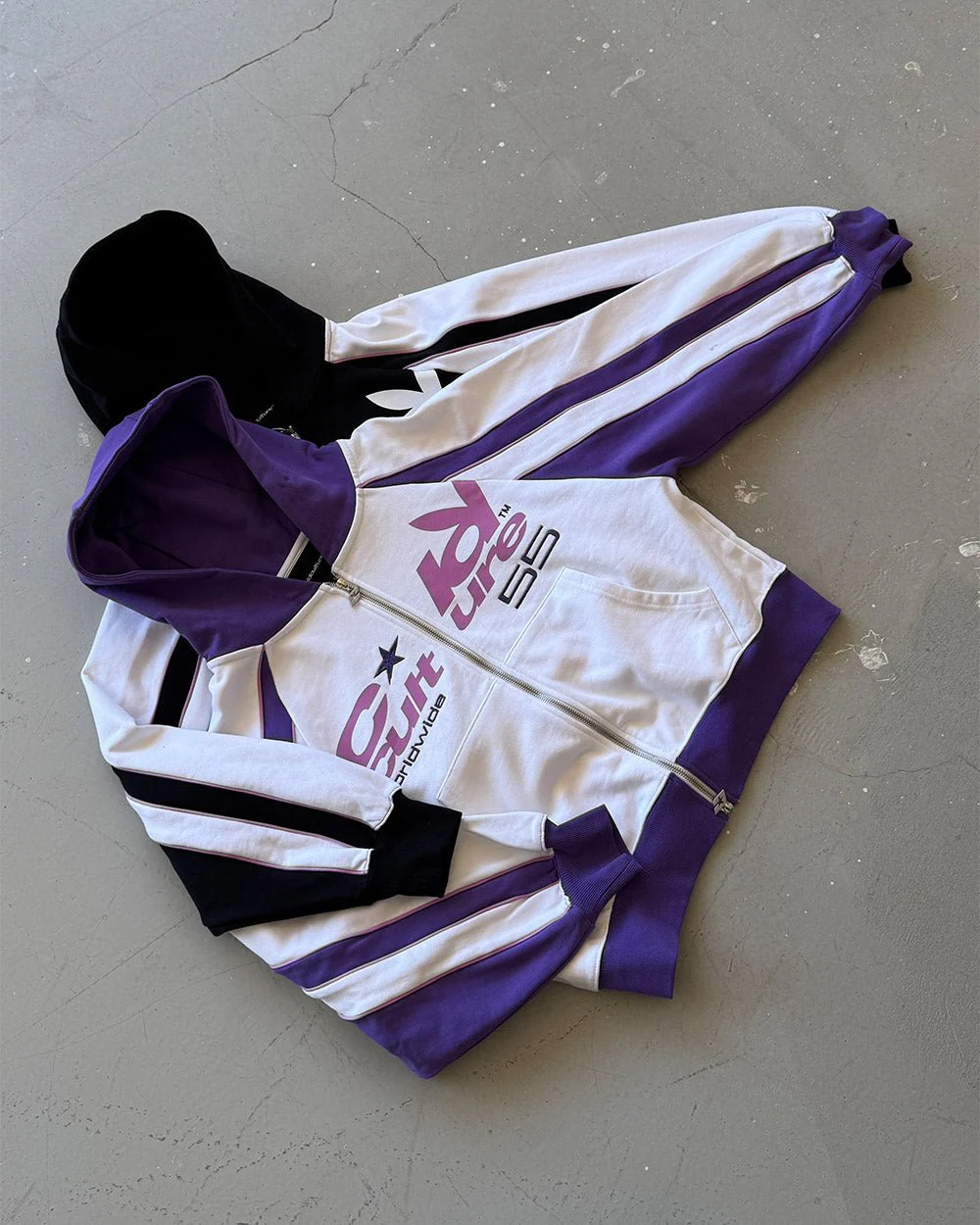 TEASE ME ZIP HOODIE BLACK & GREY - Image 9