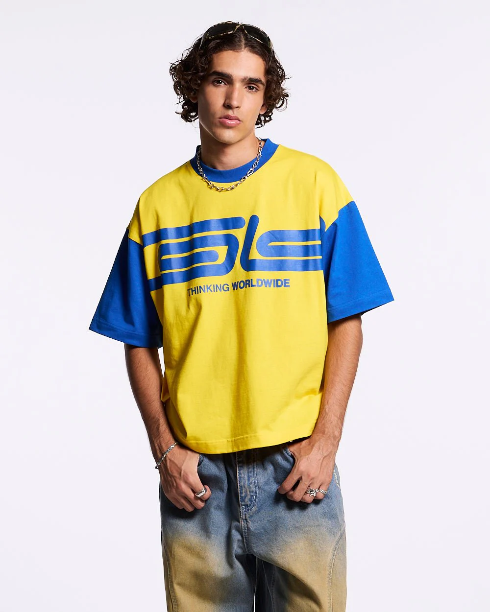 TEEN SPIRIT ERA TEE YELLOW AND BLUE - Image 2