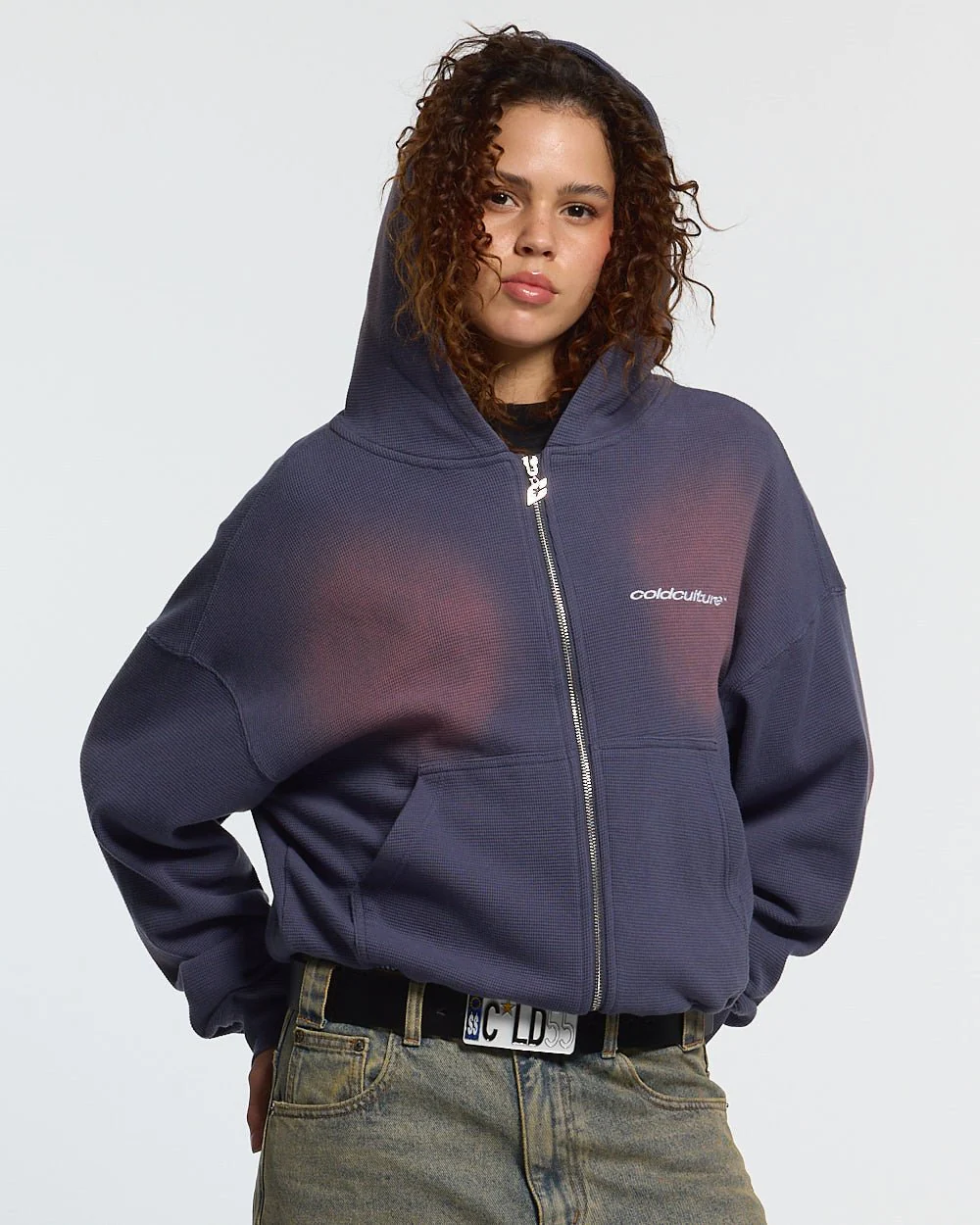 THERMAL ZIP HOODIE BLUE - Image 5