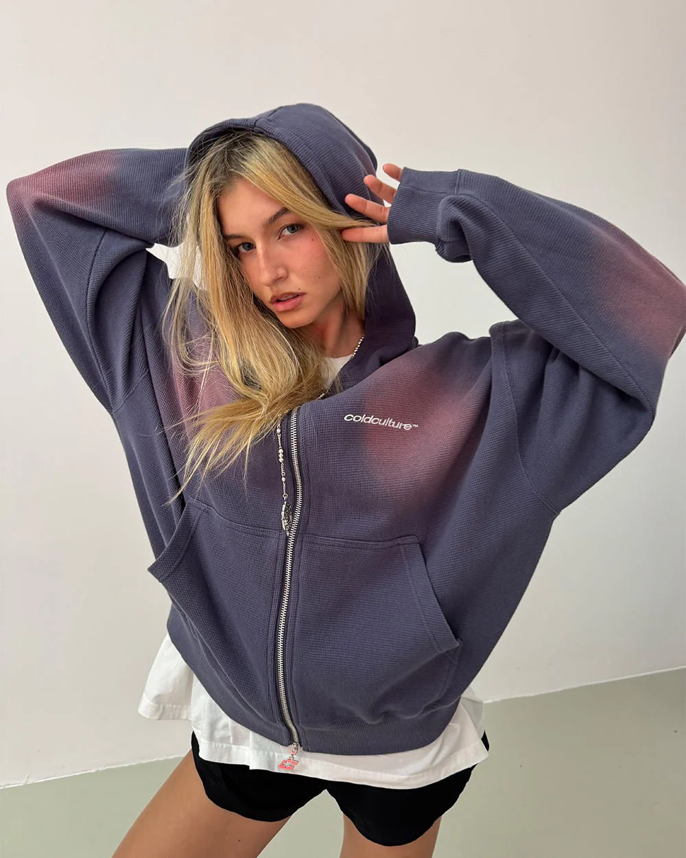 THERMAL ZIP HOODIE BLUE - Image 7