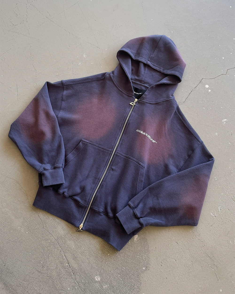 THERMAL ZIP HOODIE BLUE - Image 9