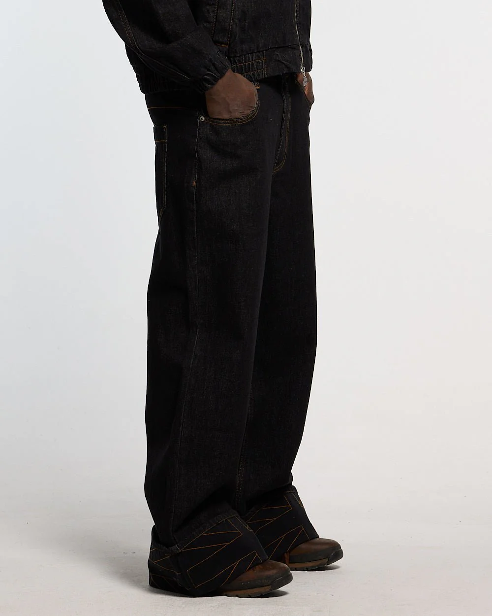 TOP BOY PANTS BLACK DENIM - Image 2