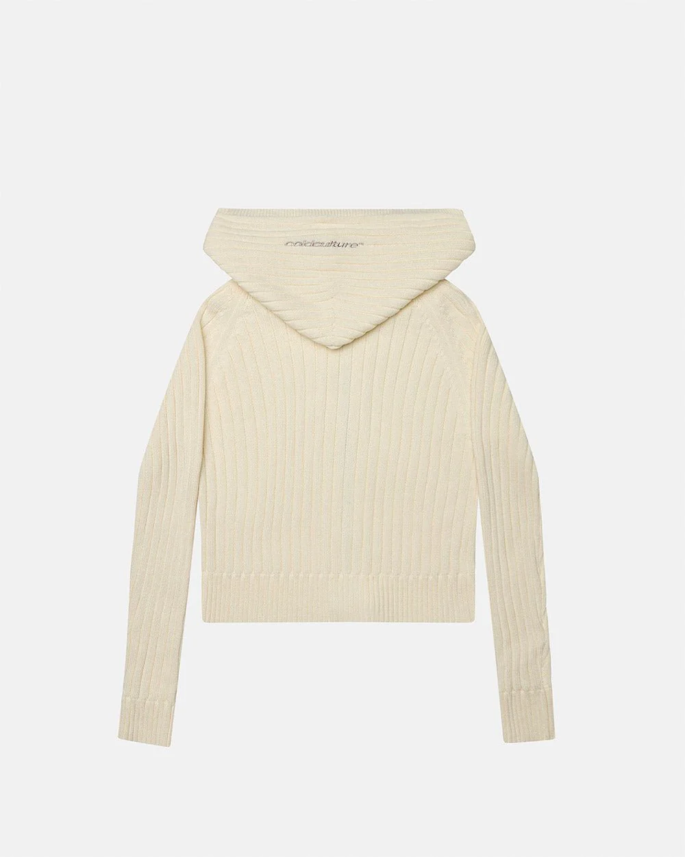 TRACK HOOD ZIP KNIT OFF-WHITE - Image 4