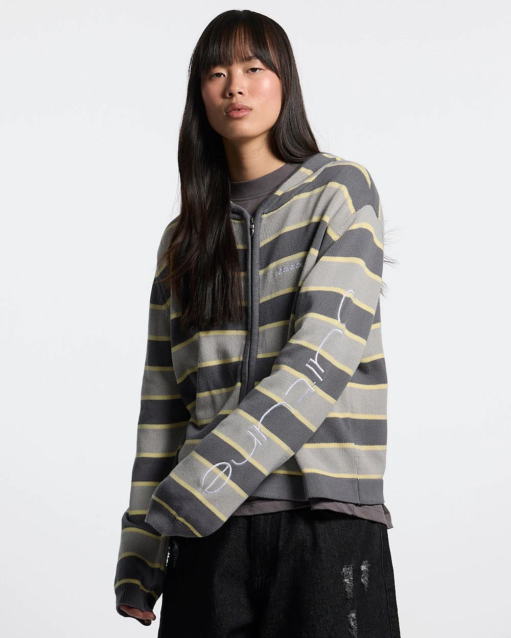 TRIPPY STOP ZIP KNIT GREY - Image 5