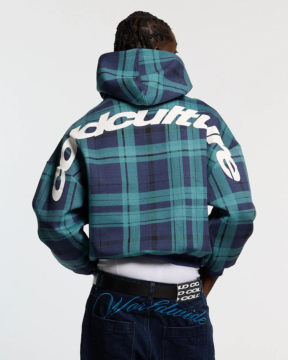 TWO FACES HOODIE NAVY & GREEN - Image 2