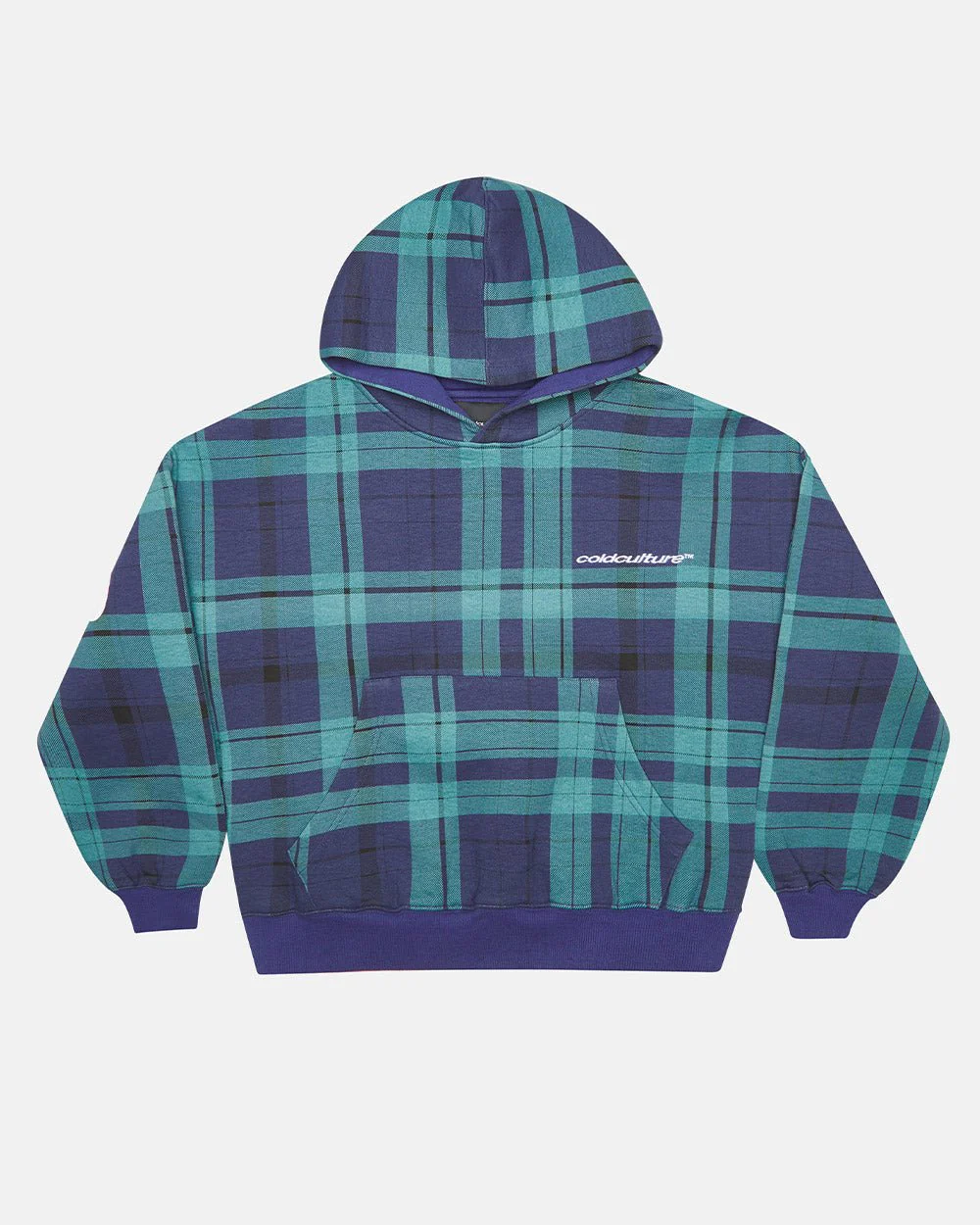TWO FACES HOODIE NAVY & GREEN - Image 3