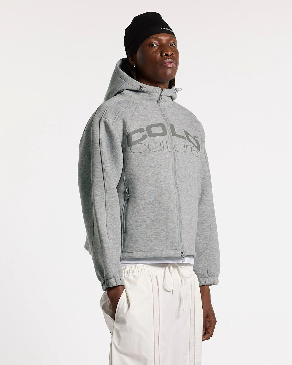 SCUBA ZIP HOODIE GREY - Image 2