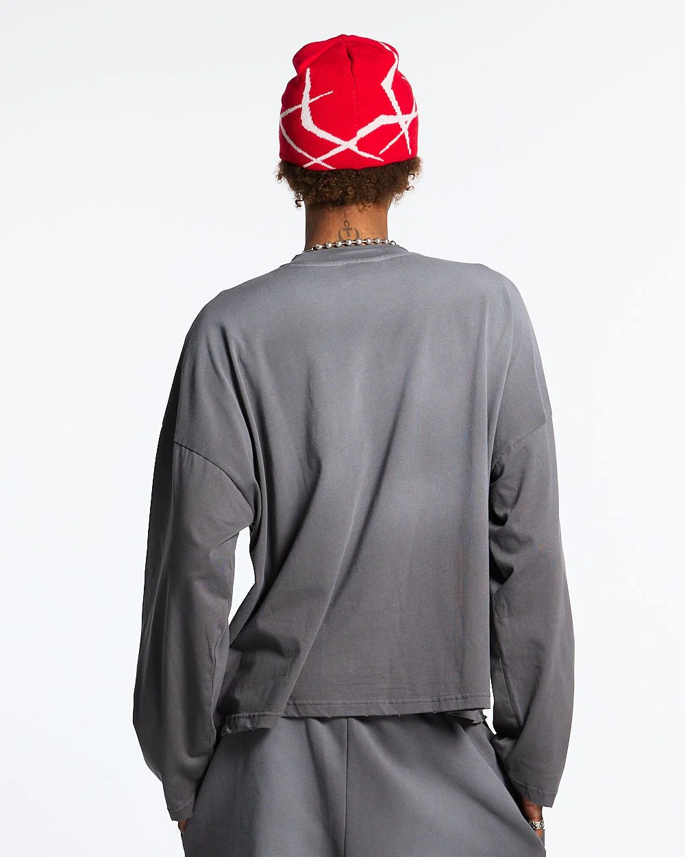 SCRIPT LONGSLEEVE TEE ANTRACITE GREY - Image 4