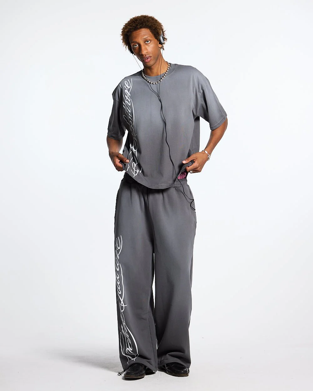 SCRIPT SWEATPANTS ANTRACITE GREY - Image 4