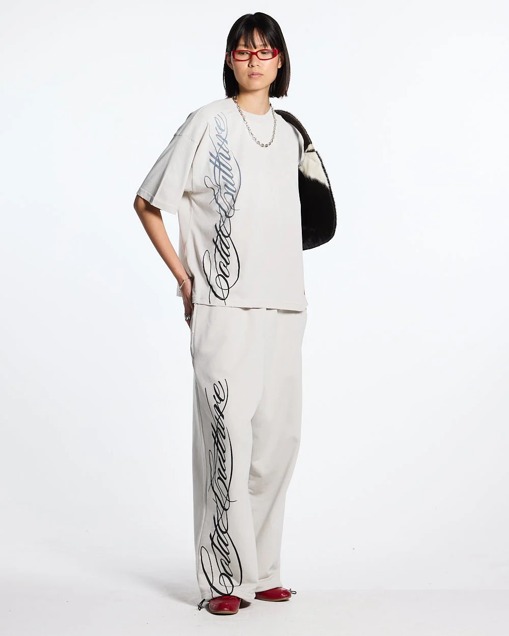 SCRIPT SWEATPANTS LIGHT GREY - Image 6