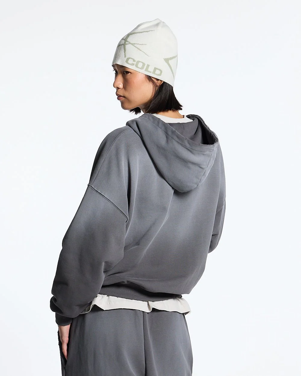SCRIPT ZIP HOODIE ANTRACITE GREY - Image 5