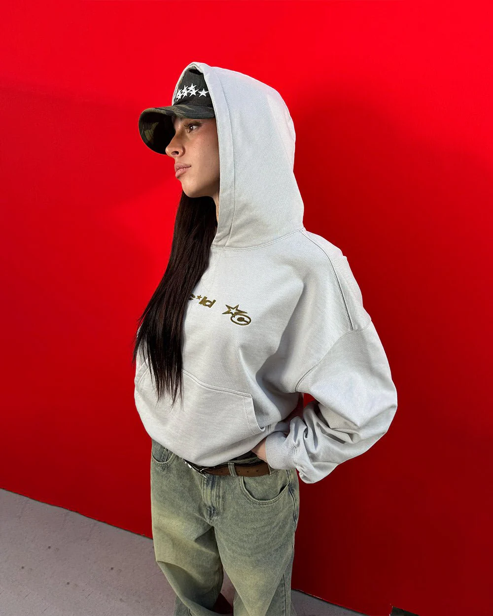 VERTICAL HOODIE LIGHT GREY - Image 8