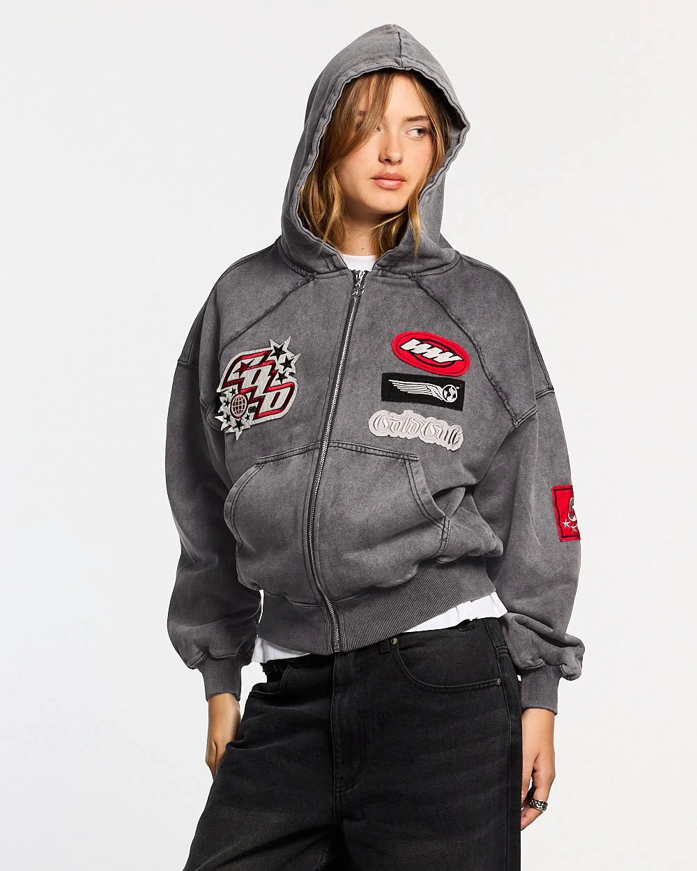 WALKER ZIP HOODIE WASHED BLACK - Image 5