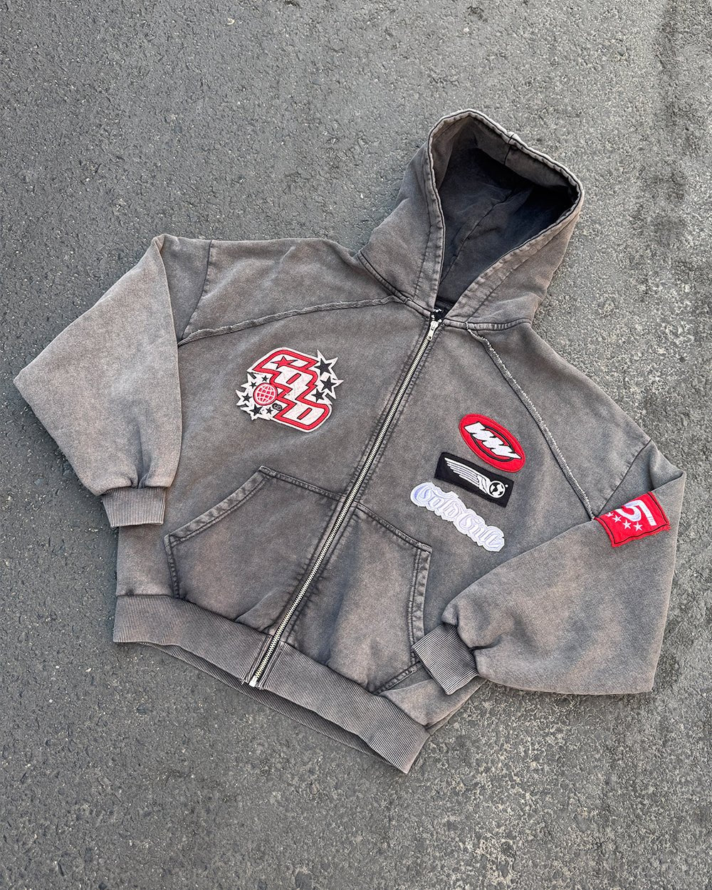 WALKER ZIP HOODIE WASHED BLACK - Image 8
