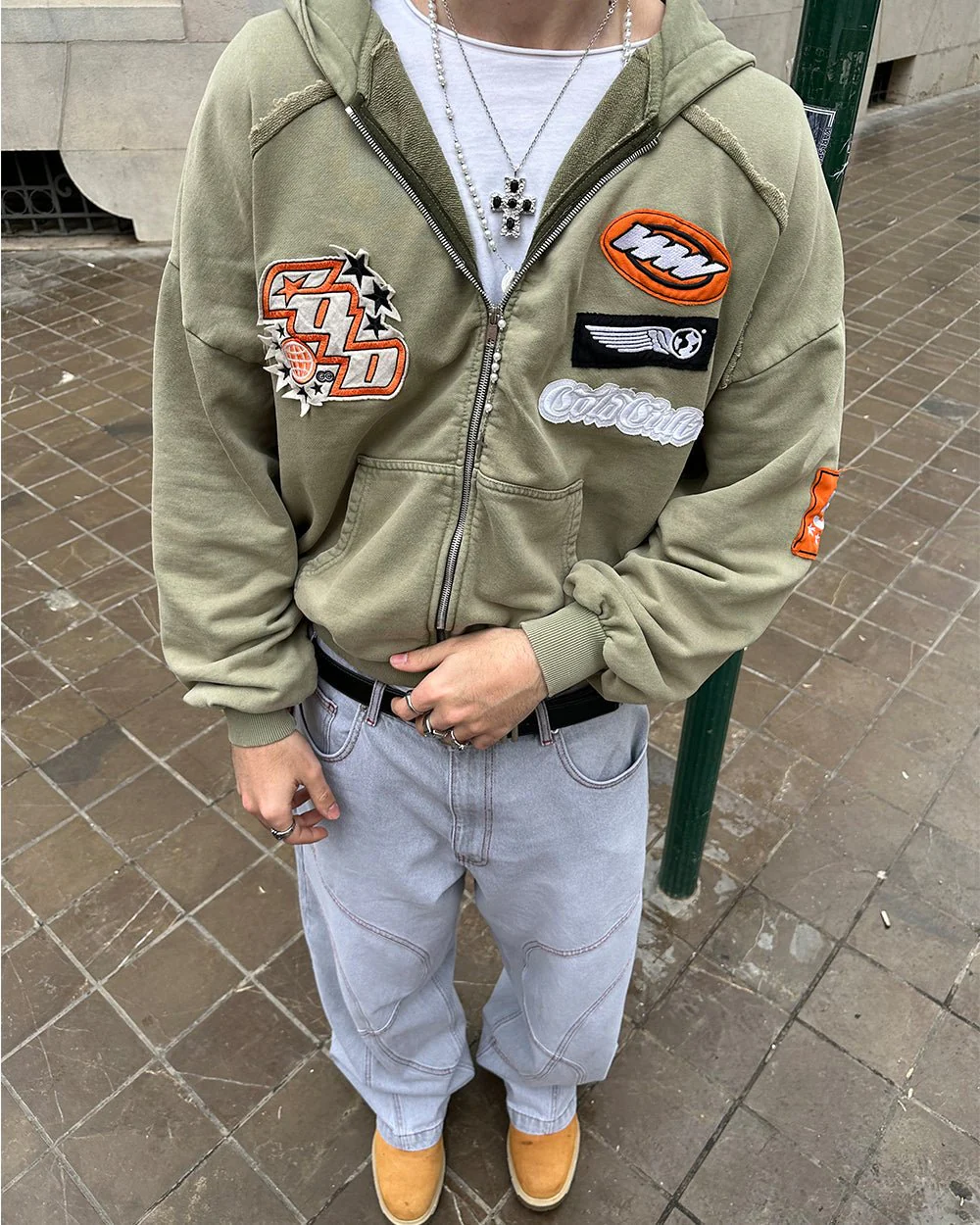 WALKER ZIP HOODIE WASHED GREEN - Image 7