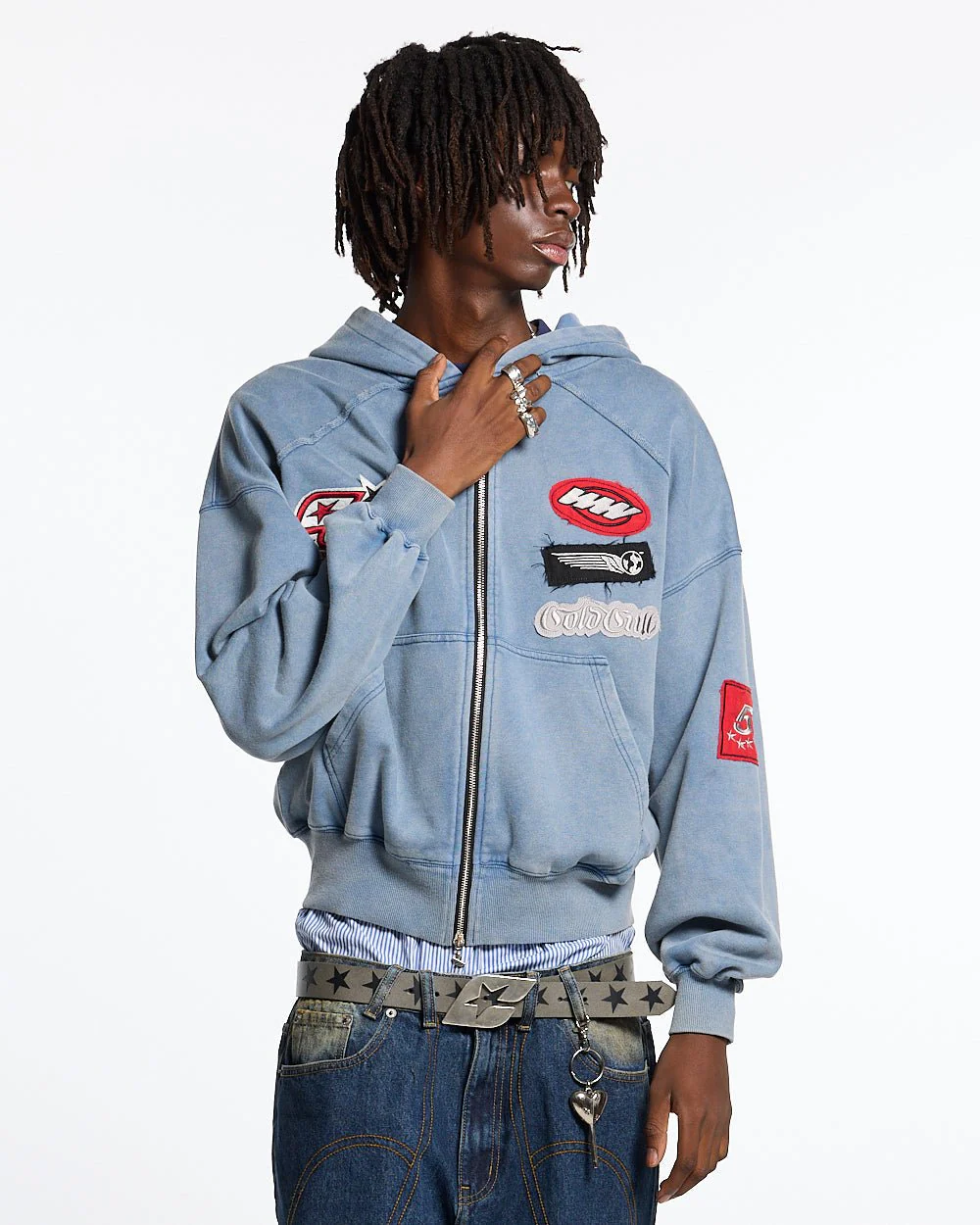 WALKER ZIP HOODIE WASHED INDIGO - Image 2