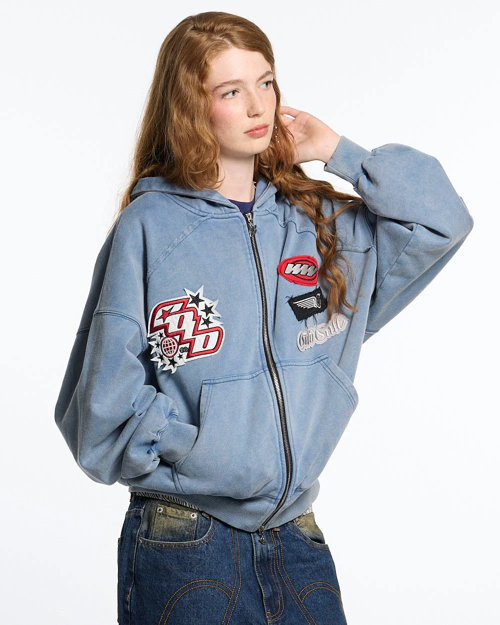 WALKER ZIP HOODIE WASHED INDIGO - Image 5