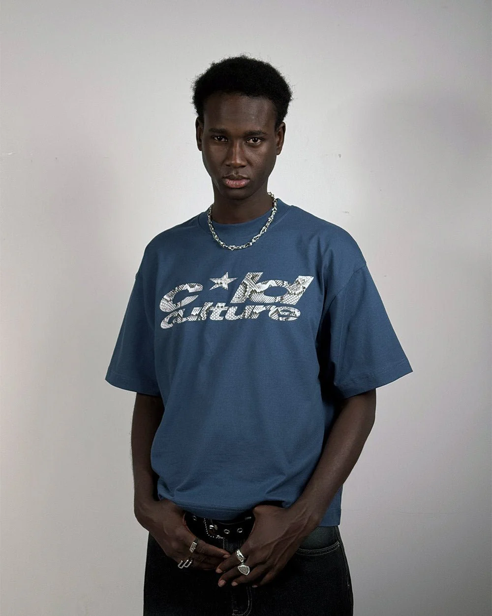 WILD SNAKE TEE NAVY BLUE - Image 7